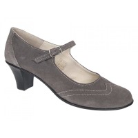 Marimea 37 Pantofi dama eleganti din piele naturala intoarsa Gri P104GRI5VEL